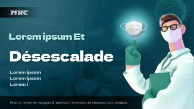 Notification d'élimination progressive des masques sur fond cyan