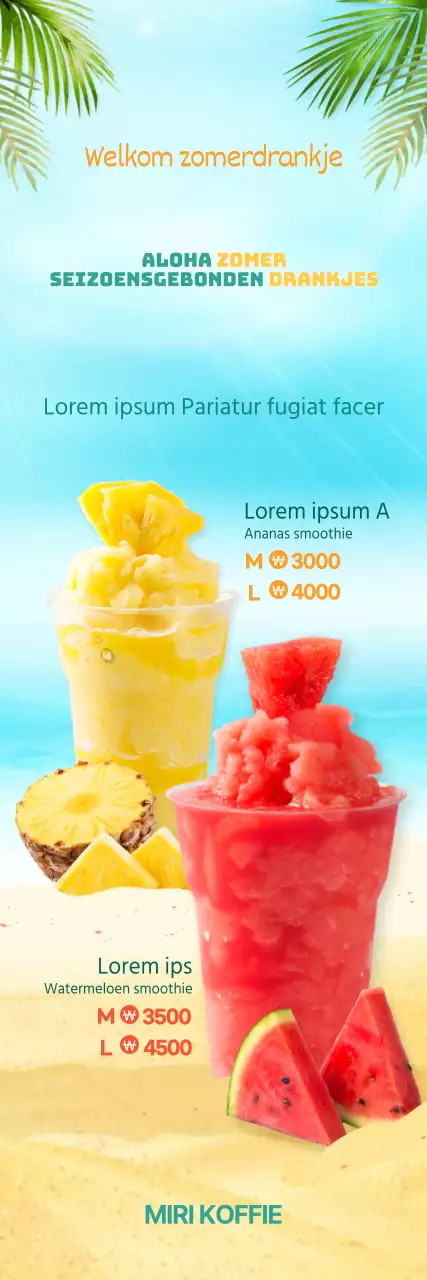 Rood Geel Smoothie Cool Summer CafeMenu Promotie Banner