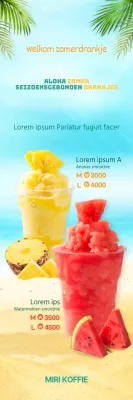 Rood Geel Smoothie Cool Summer CafeMenu Promotie Banner