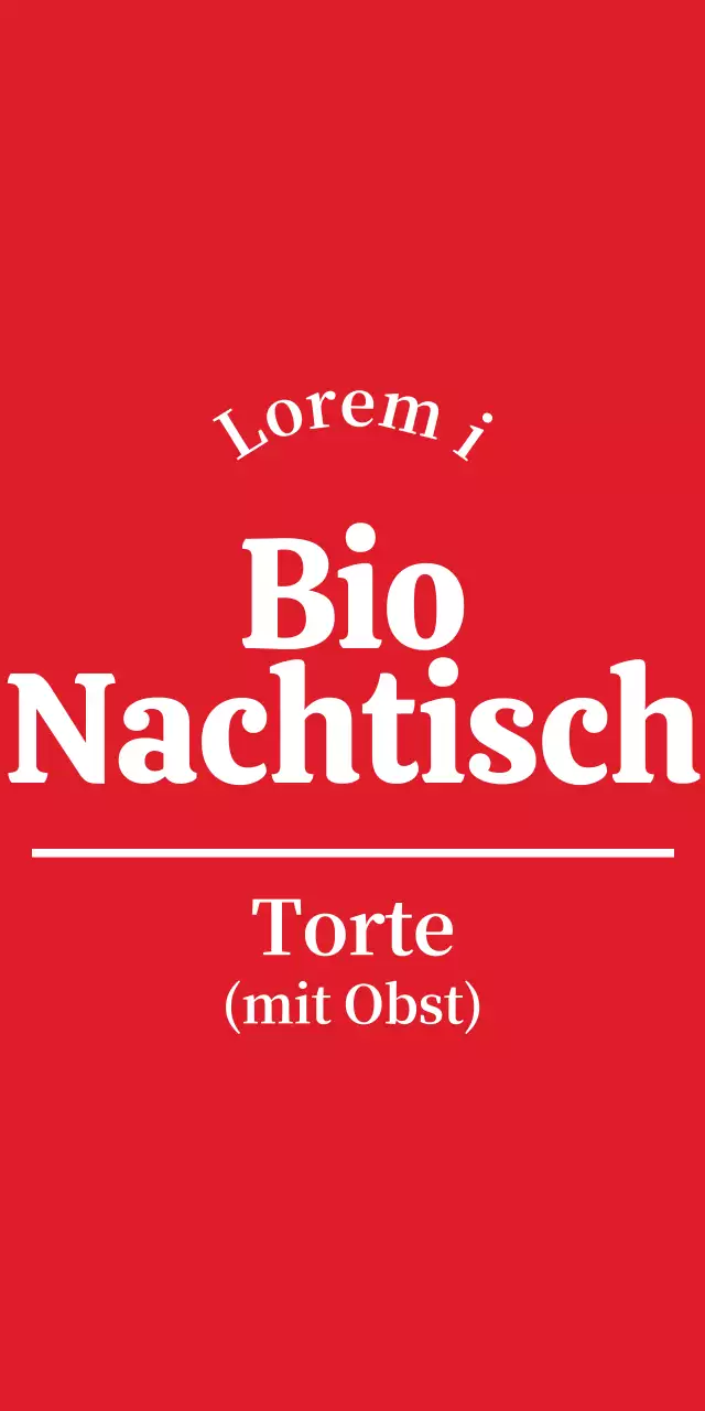 Schlichtes rot-weißes Design für ein umweltfreundliches veganes Dessert-Café-Konzept