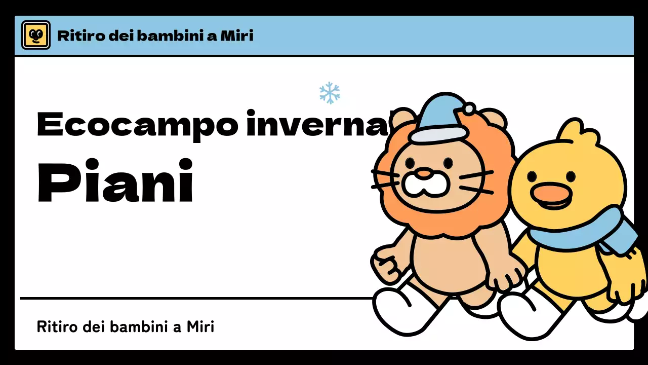 Campo invernale per bambini dallo stile simpatico in azzurro e verde