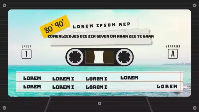 Afspeellijst met zomersongs met retro cassettebandjesconcept