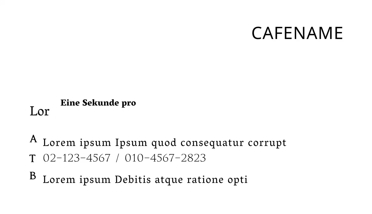Name des Cafés
