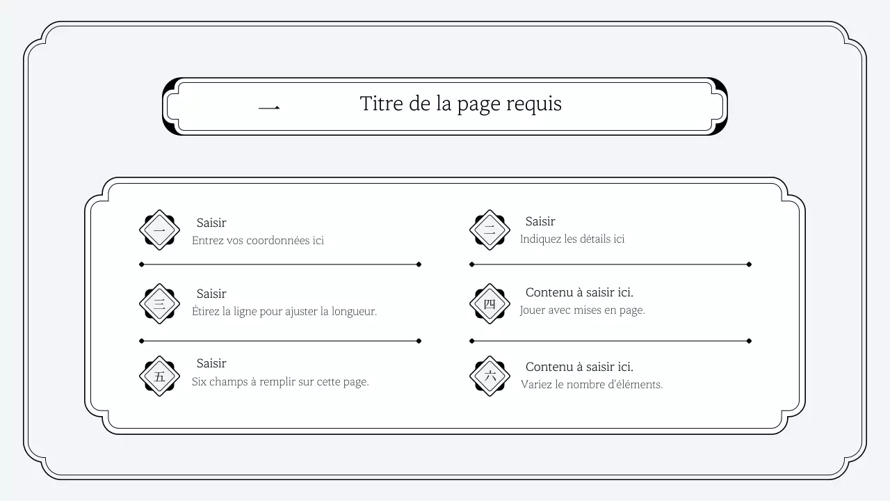 Kit de présentation simple de style oriental
