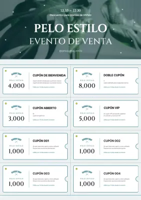 Cuponera de concepto fotográfico emocional en azul claro y azul