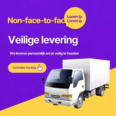 Paars-gele contactloze leveringstekst Gemarkeerde mededeling