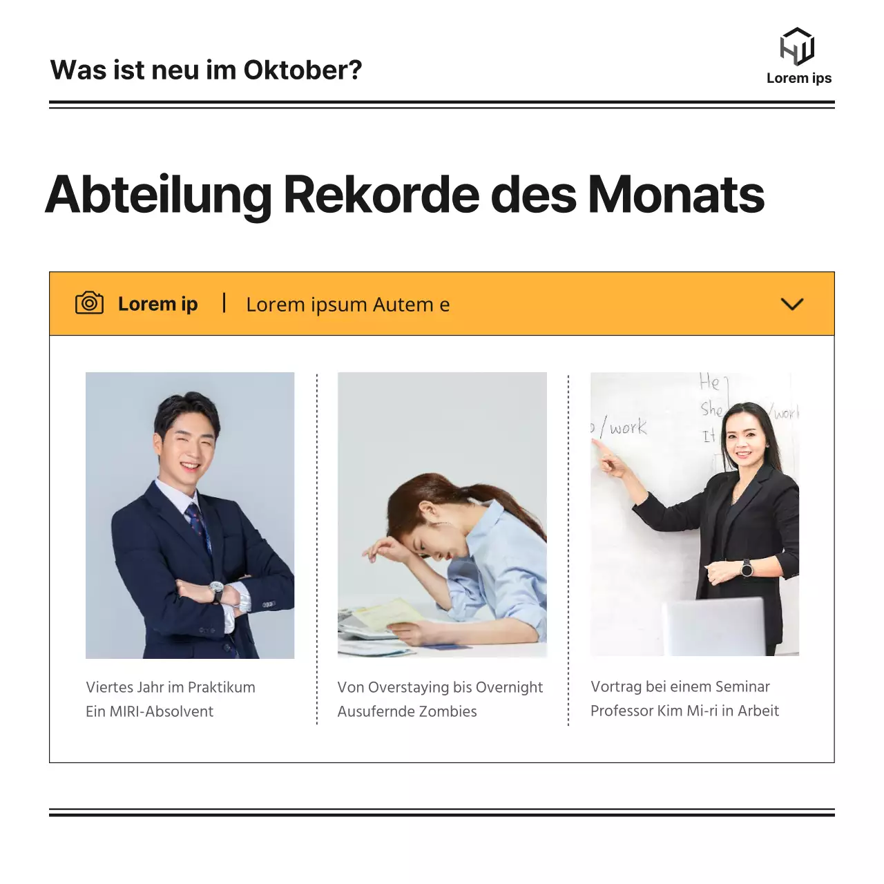 Ein monatlicher Newsletter der Bachelor-Abteilung einer Universität mit einem niedlichen, übersichtlichen und einfachen Blog in Grün und Orange und monotonen Illustrationen von Notion.