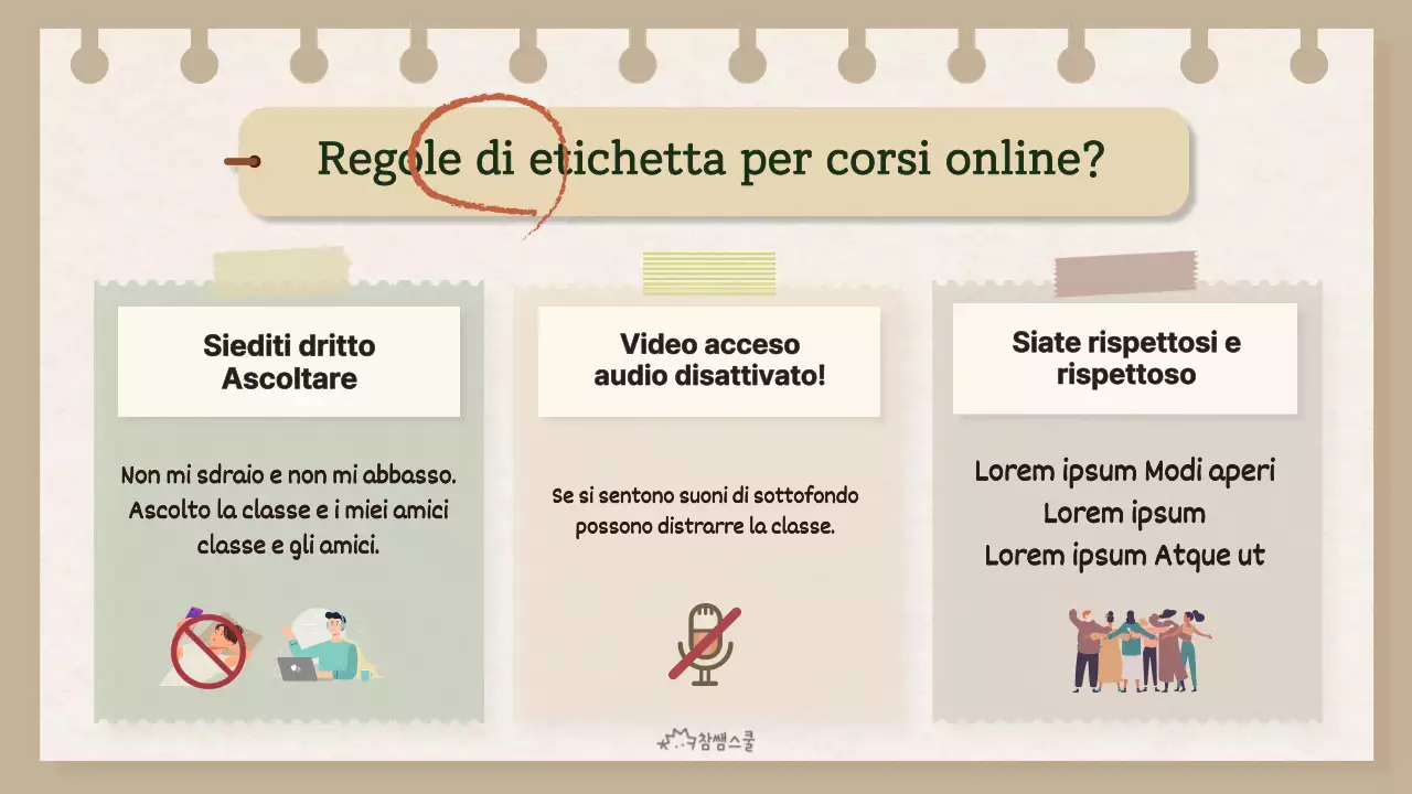 Il galateo della classe online con il concetto di nota gialla