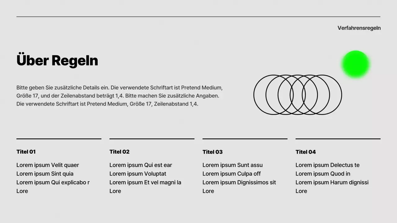 Einfache Präsentation zur Konferenzorientierung in Grau und Lindgrün