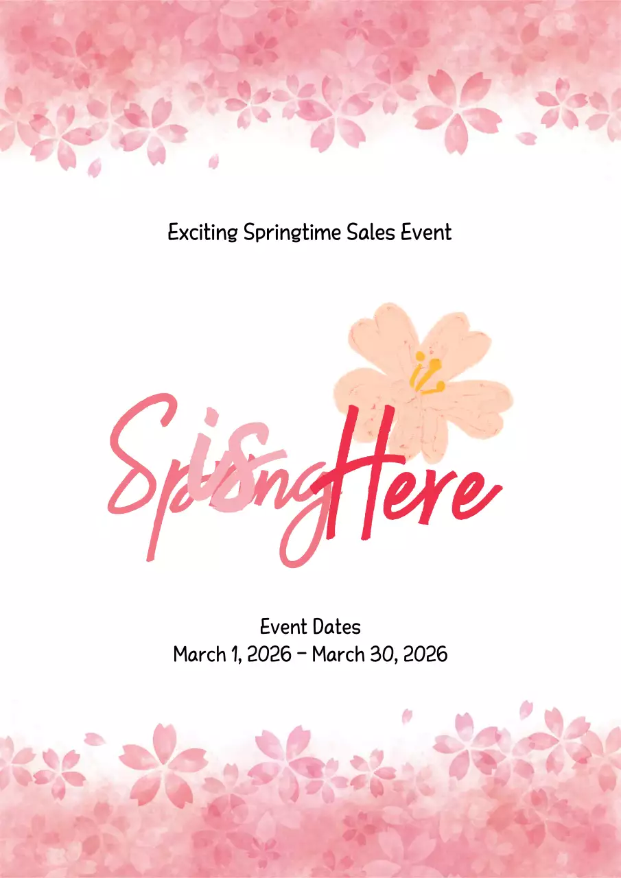 Pink Floral Spring Promotion Poster