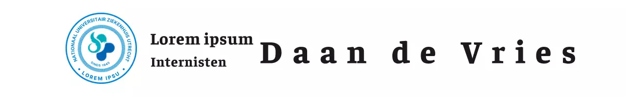 Eenvoudige universitaire artsenplaquette met blauw logo