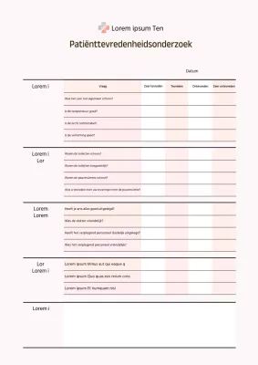 Tevredenheidsenquête vrouwelijke ziekenhuispatiënten in roze