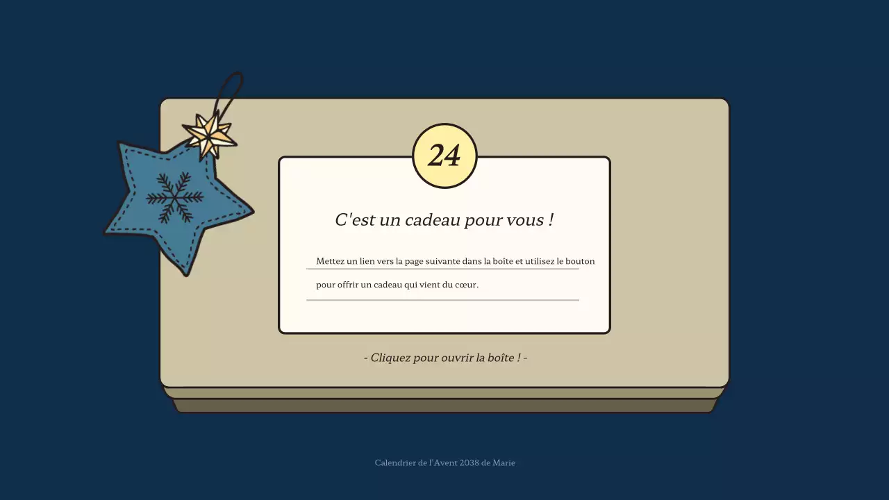 Calendrier anticipé de Noël en bleu et rouge