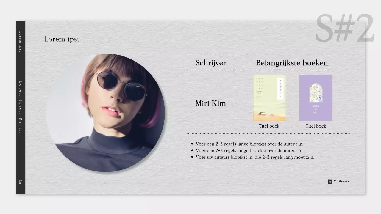 Een eenvoudige literaire prospectus in grijs en zwart