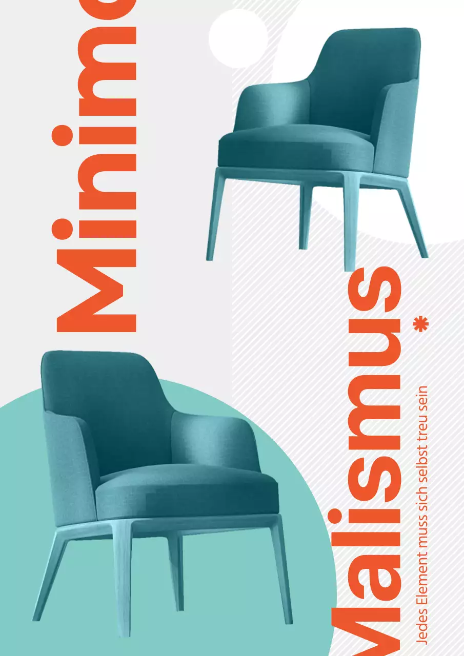 Poster für die Innenausstattung des Stuhls in Grün und Orange