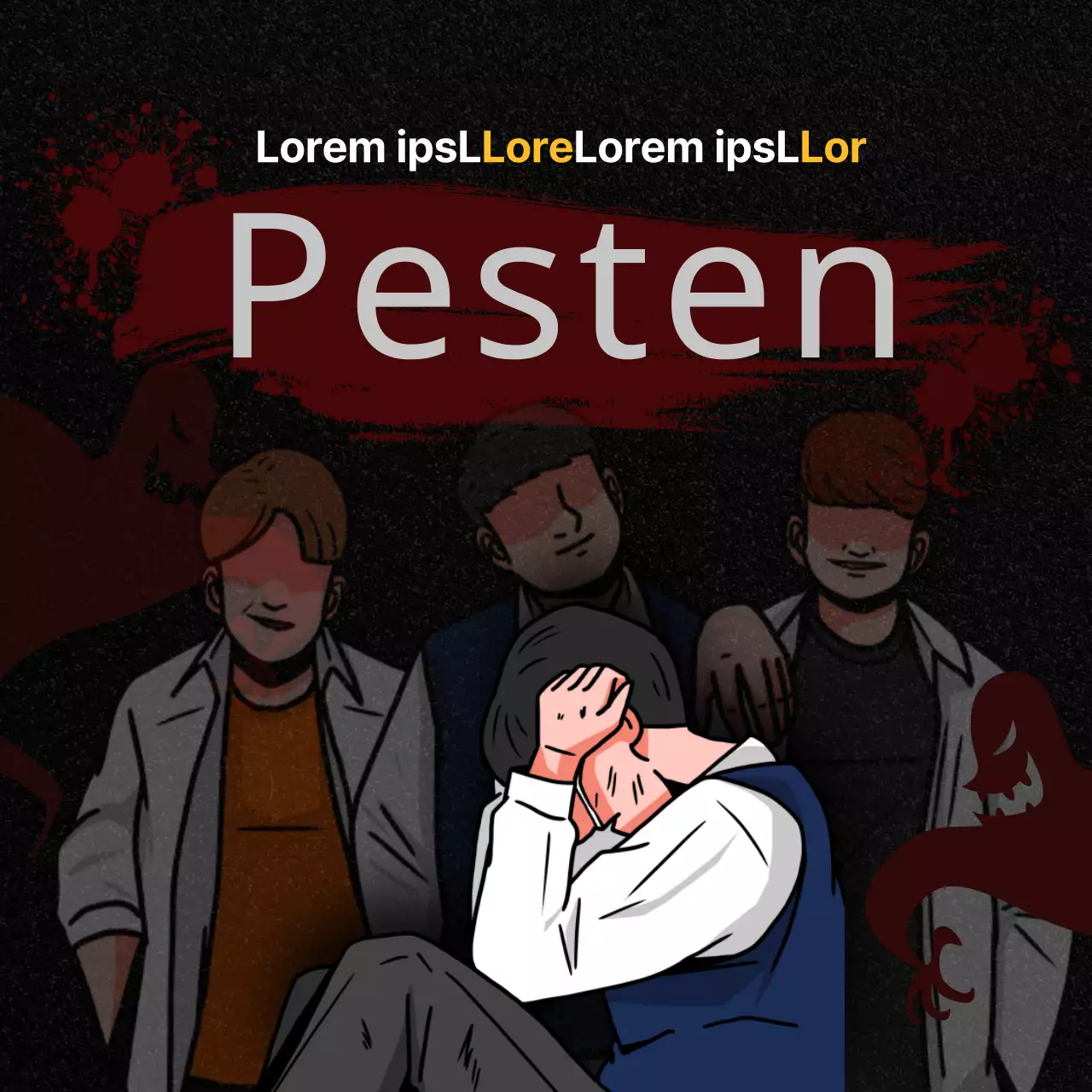 Post van het Adviescentrum voor pestpreventie in zwart en rood