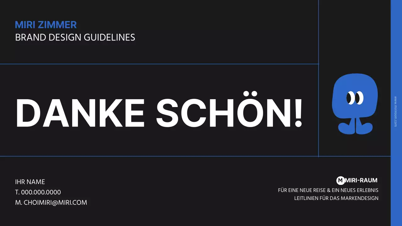 Einfache Branding-Präsentation in Blau und Schwarz