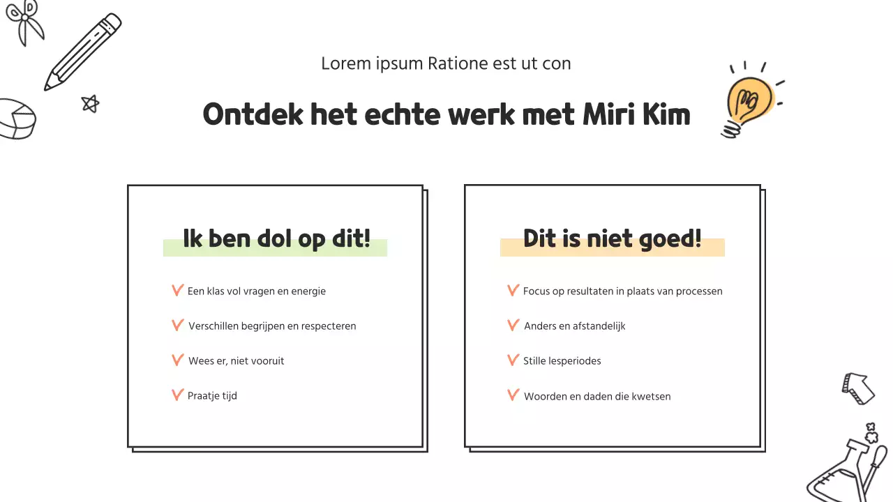 Een schattig cv voor basisschoolleraren in wit en geel