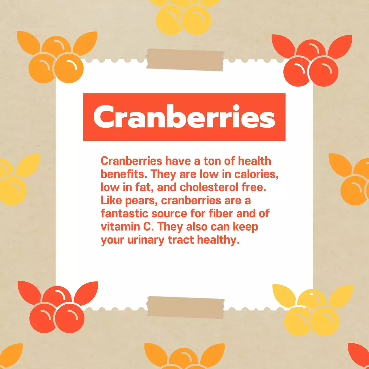 Orange Retro Fall Fruits Guide Social Media Post