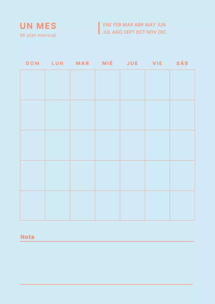 Planificador Line Munsley en azul claro y naranja