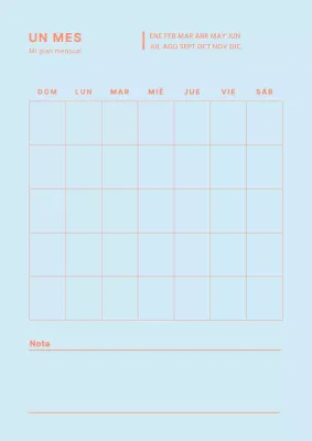 Planificador Line Munsley en azul claro y naranja