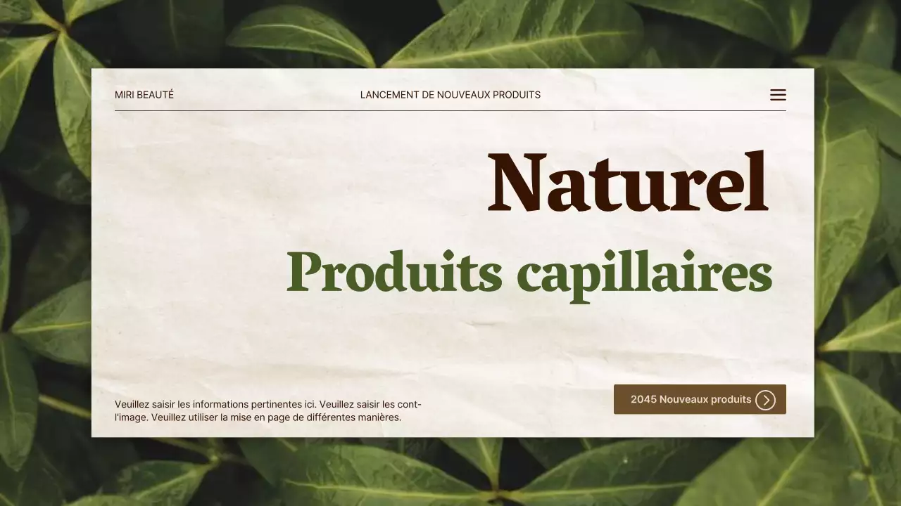 Nouveaux produits capillaires naturels en vert et beige