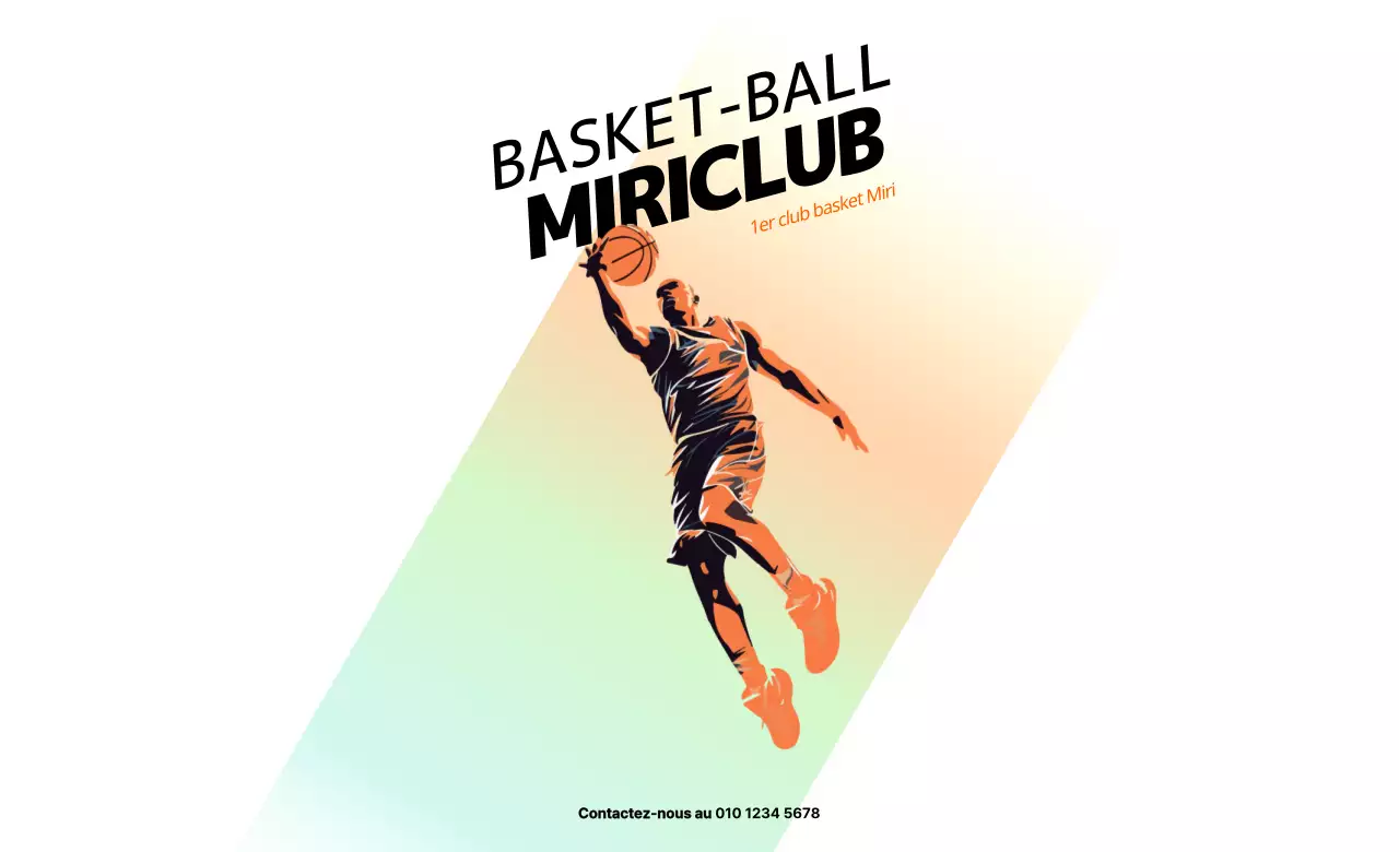 Concept de club sportif de basket-ball avec dégradé d'orange