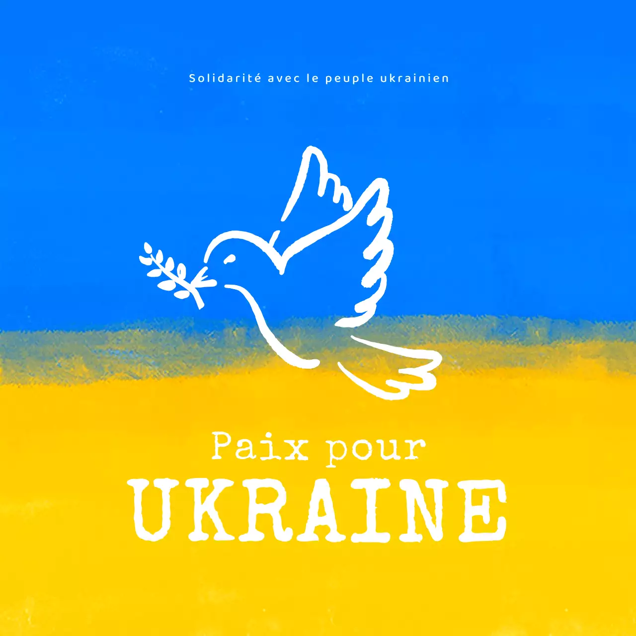 Contre la guerre en Ukraine avec une colombe comme symbole de paix