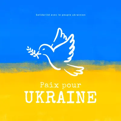 Contre la guerre en Ukraine avec une colombe comme symbole de paix
