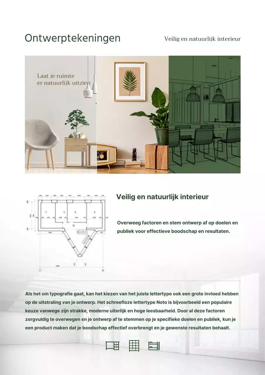 Groen en Bruin Portfolio Thema Interieurmaterialen (Portret Zakelijke Documentatie)