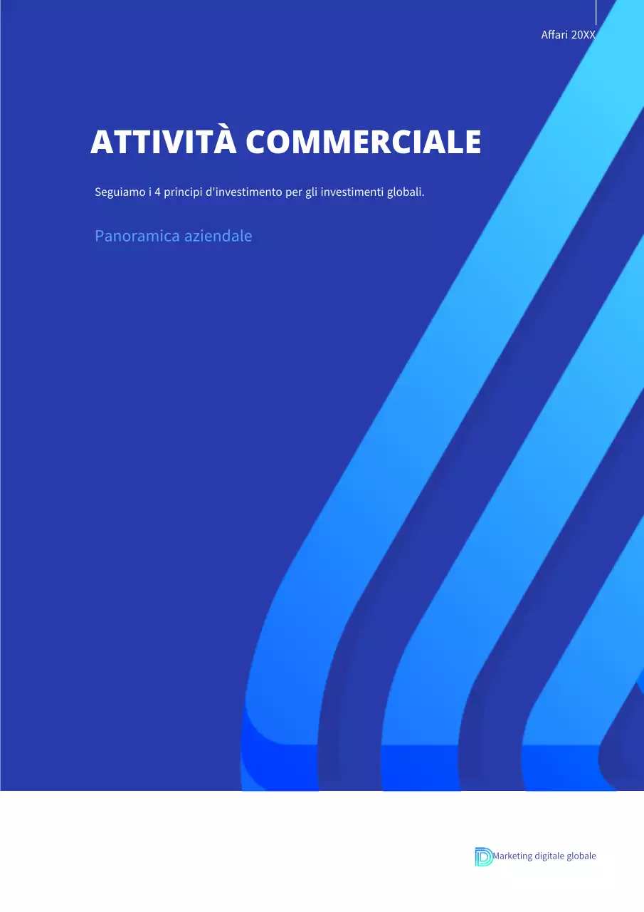 Tema Blue Business Global About Us (Documento aziendale verticale)