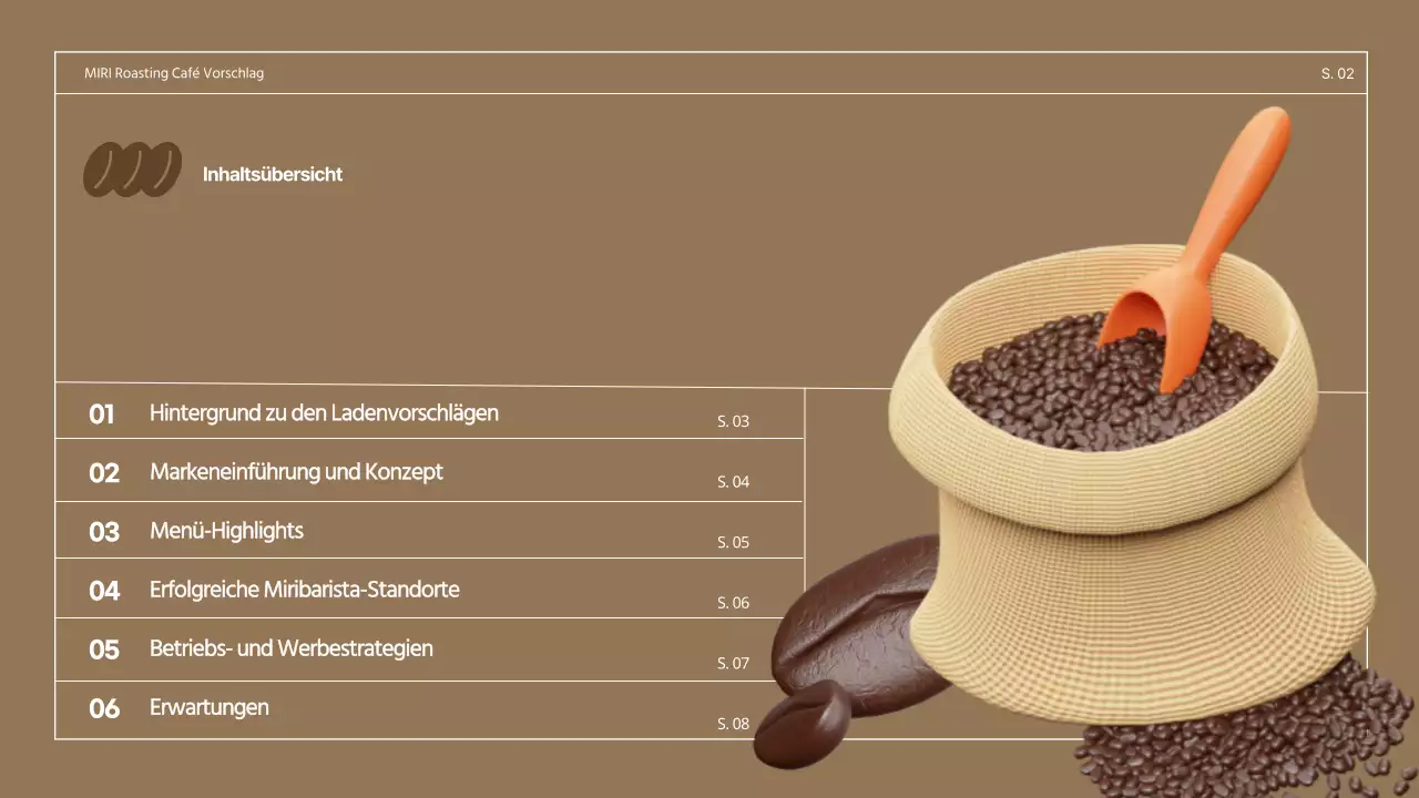 Brown 3D Illustration Retro Konzept Cafe Vorschlag für ein Cafe