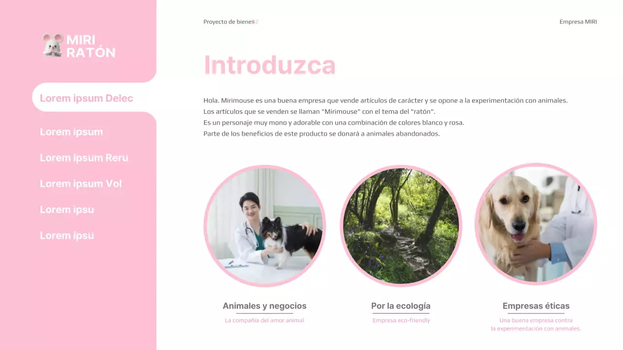 Presentación de mercancía en rosa y blanco