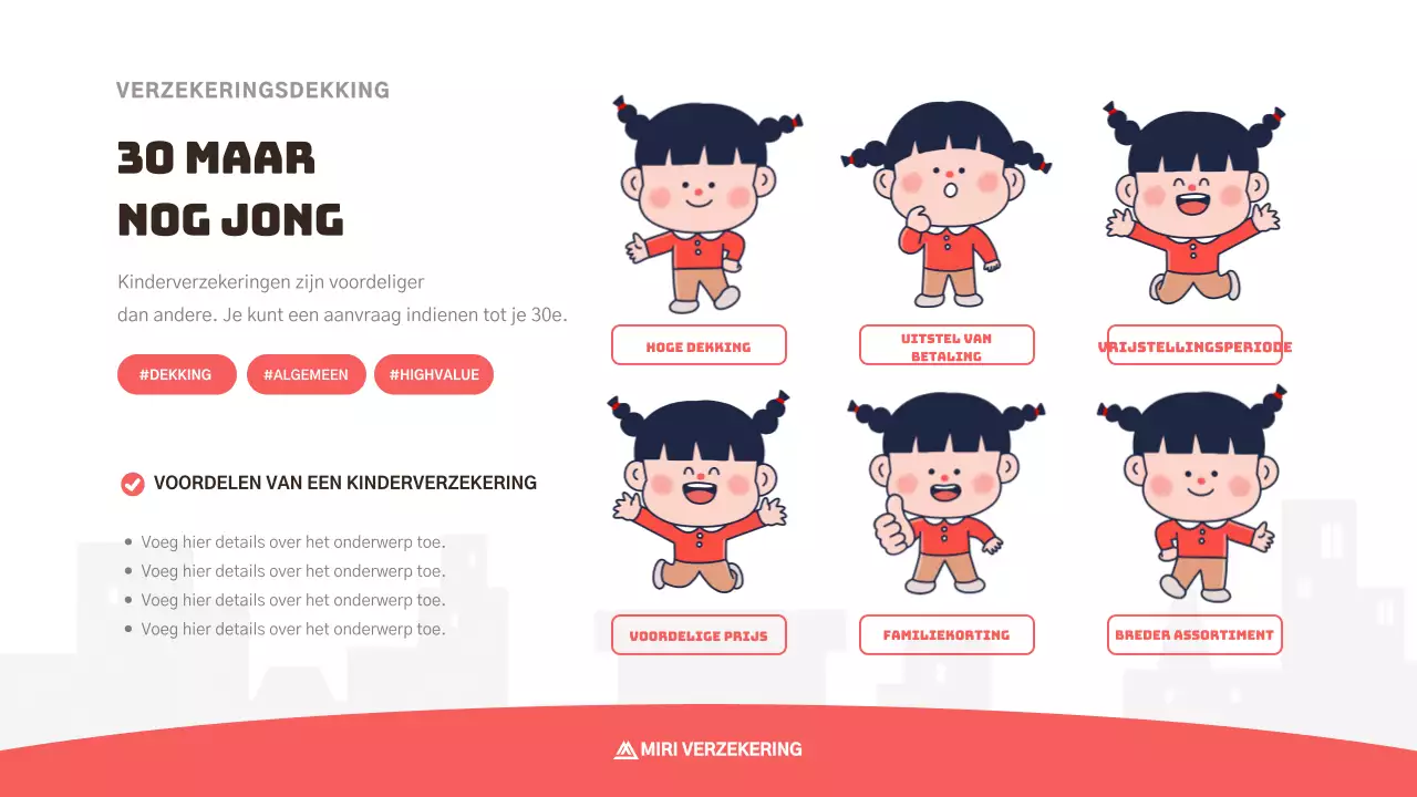 Schattig voorstel voor kinderverzekering in roze