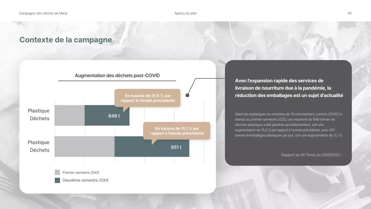 Présentation d'une campagne environnementale interne dans des tons verts apaisants