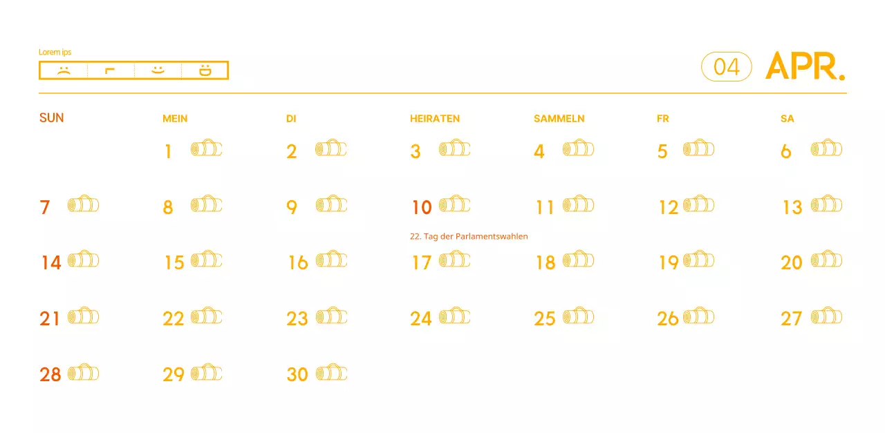 Orangefarbene Kalender zum Verschenken bei der Werbung für Ihr Yogastudio