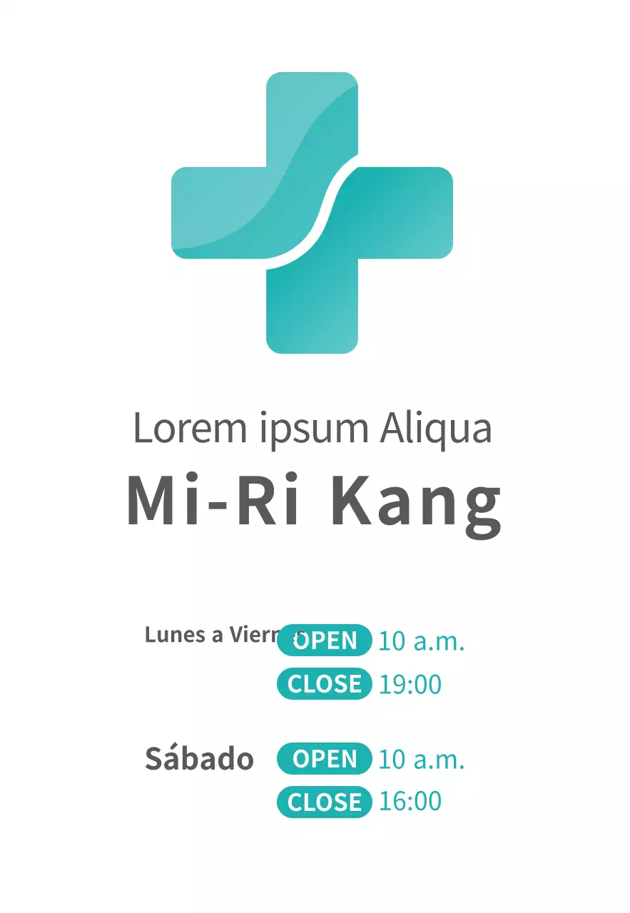 Logotipo limpio y estilizado de un hospital en color menta