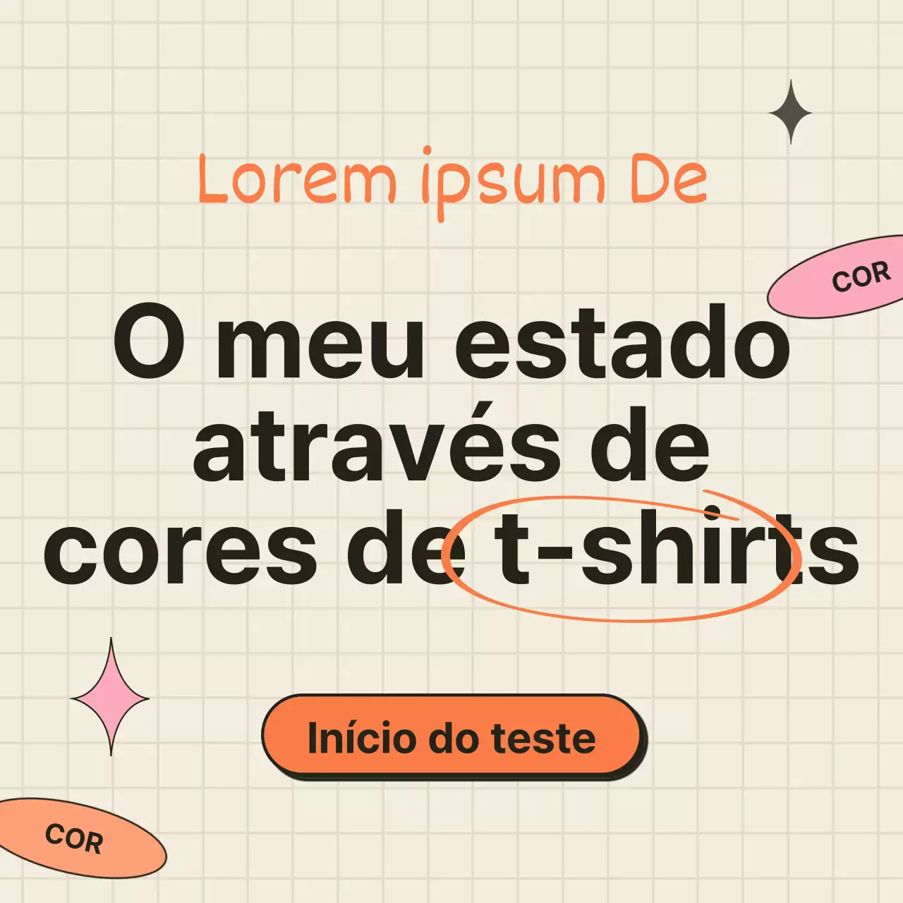O teste psicológico das cores laranja e bege das t-shirts