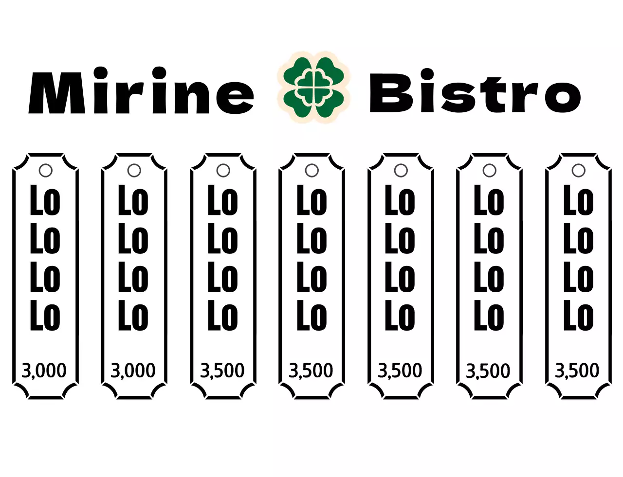 Ein Bistro-Menü mit einem grünen Retro-Logo