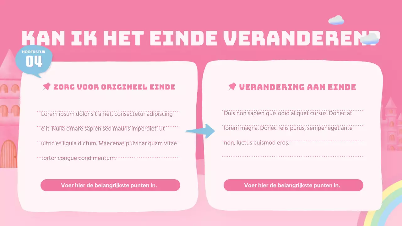 Een schattige roze prinsessen sprookjes acteerles