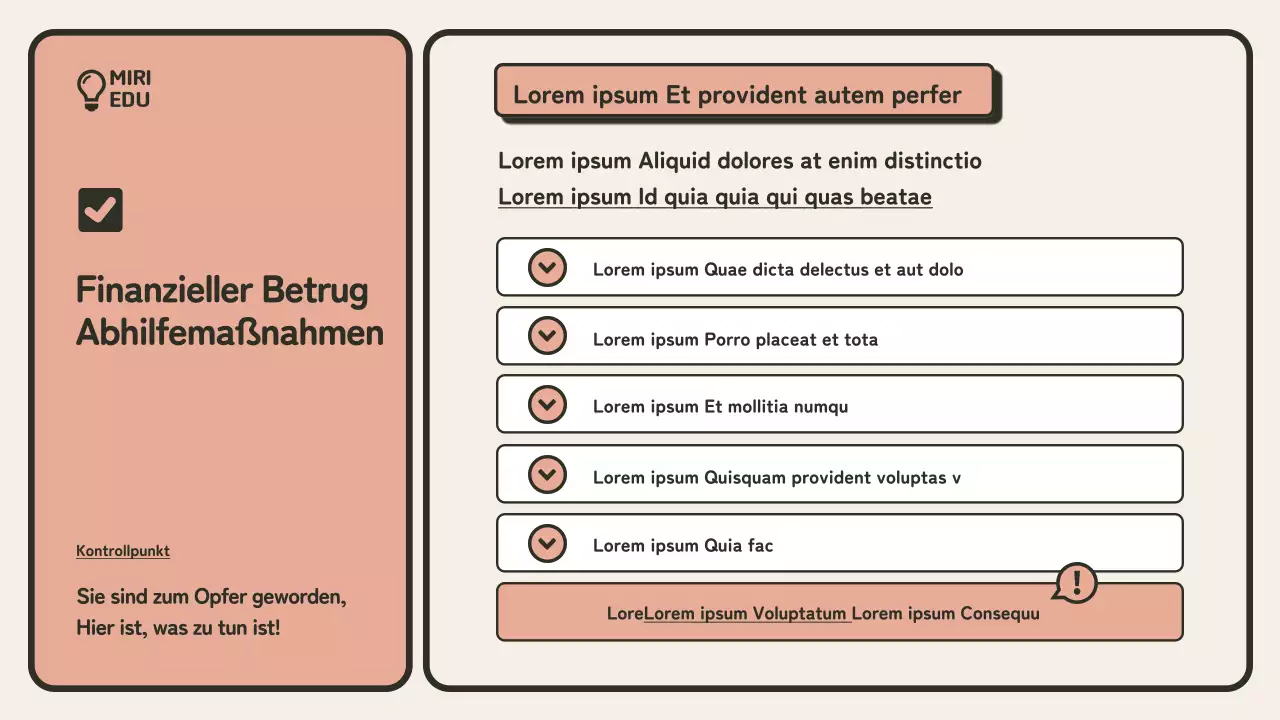  Minimalistischer beige-oranger Schulungsleitfaden zur Betrugsbekämpfung