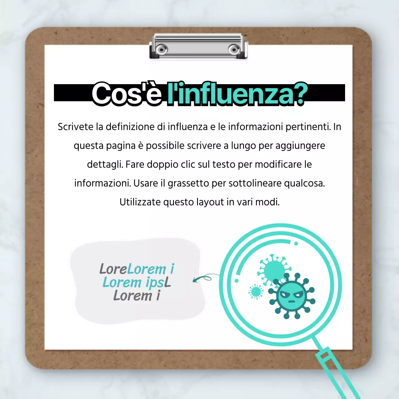Sfondo in marmo Grafico della salute Suggerimenti per la salute