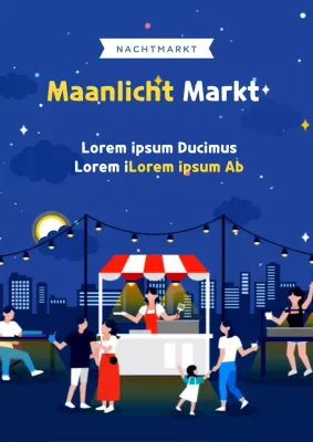 Een leuke, indigokleurige flyer voor een evenement in een biertuin.