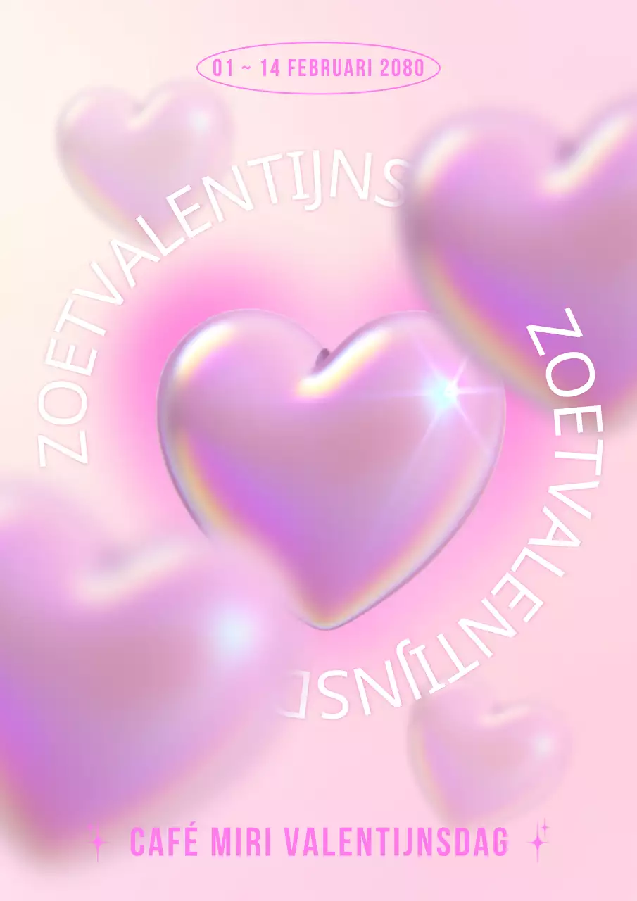 Promoot je Witte Dag-evenement met roze 3D-hartjes