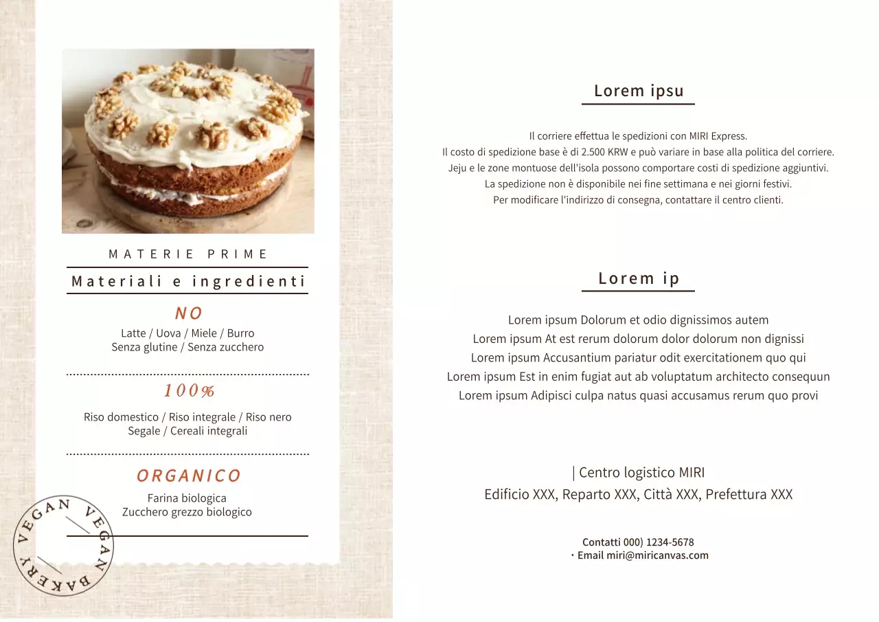 Cartolina marrone a tema panetteria