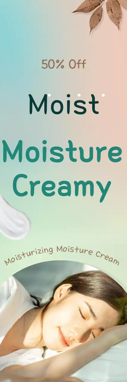 Banner de promoção de cuidados com a pele minimalista bege