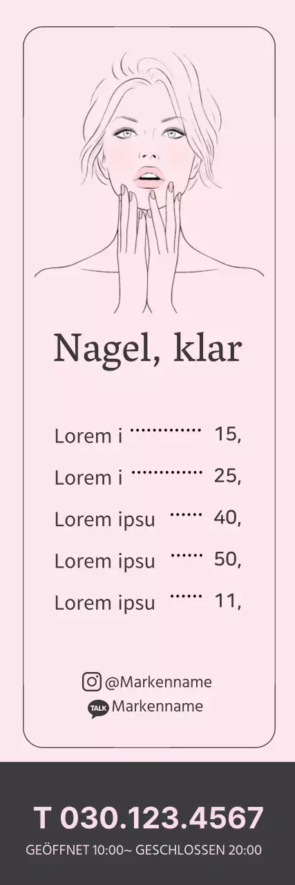 Rosa Illustration Neat Nail Shop Promotion