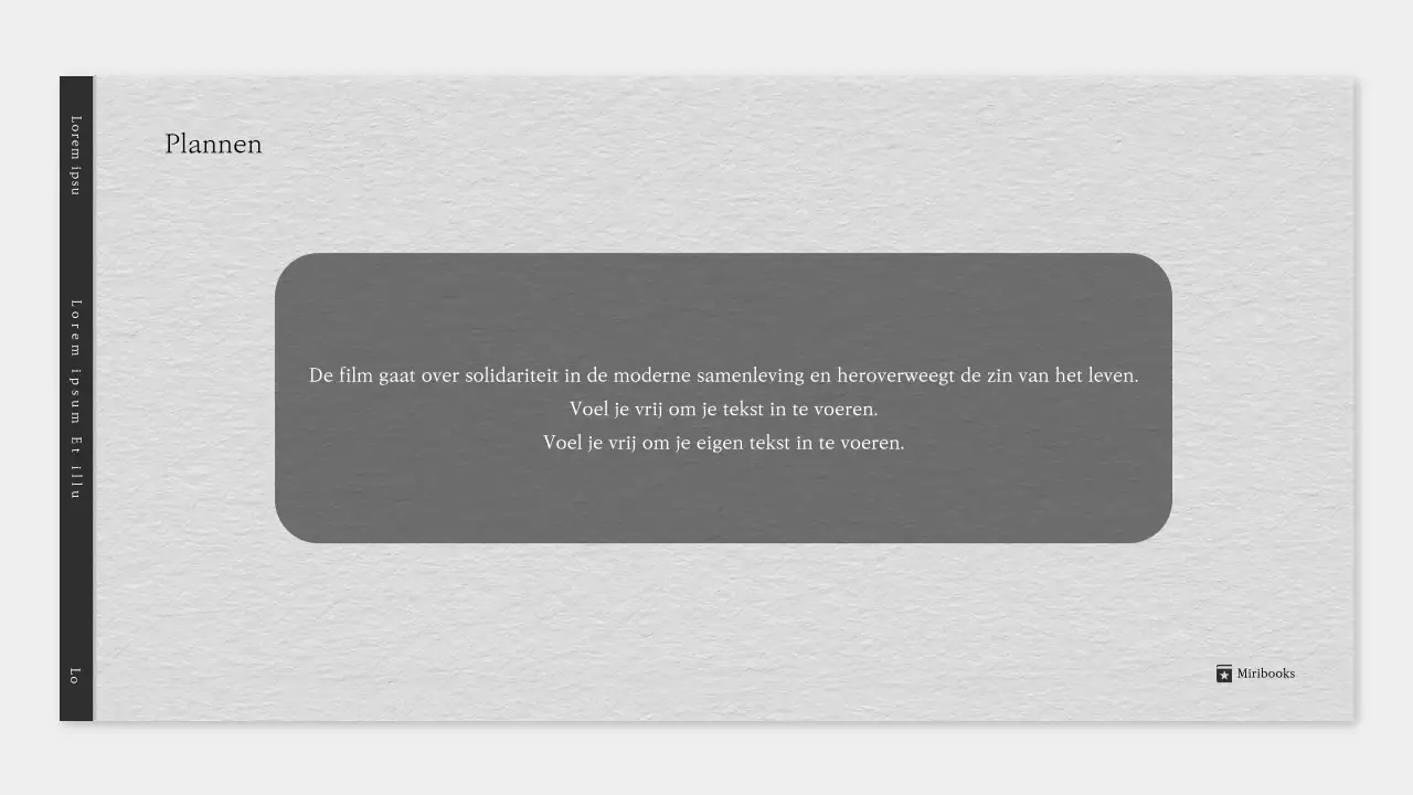 Een eenvoudige literaire prospectus in grijs en zwart