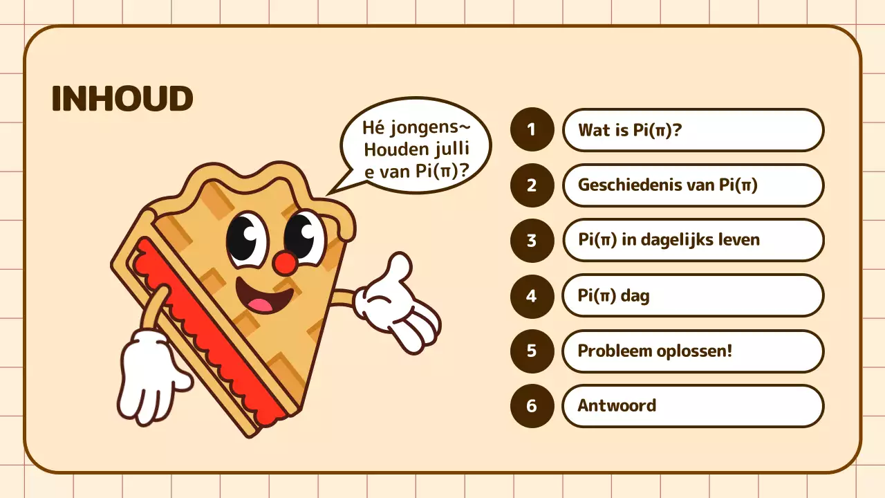 Schattig Cartoon Circumferentieel Onderwijs in Beige en Bruin