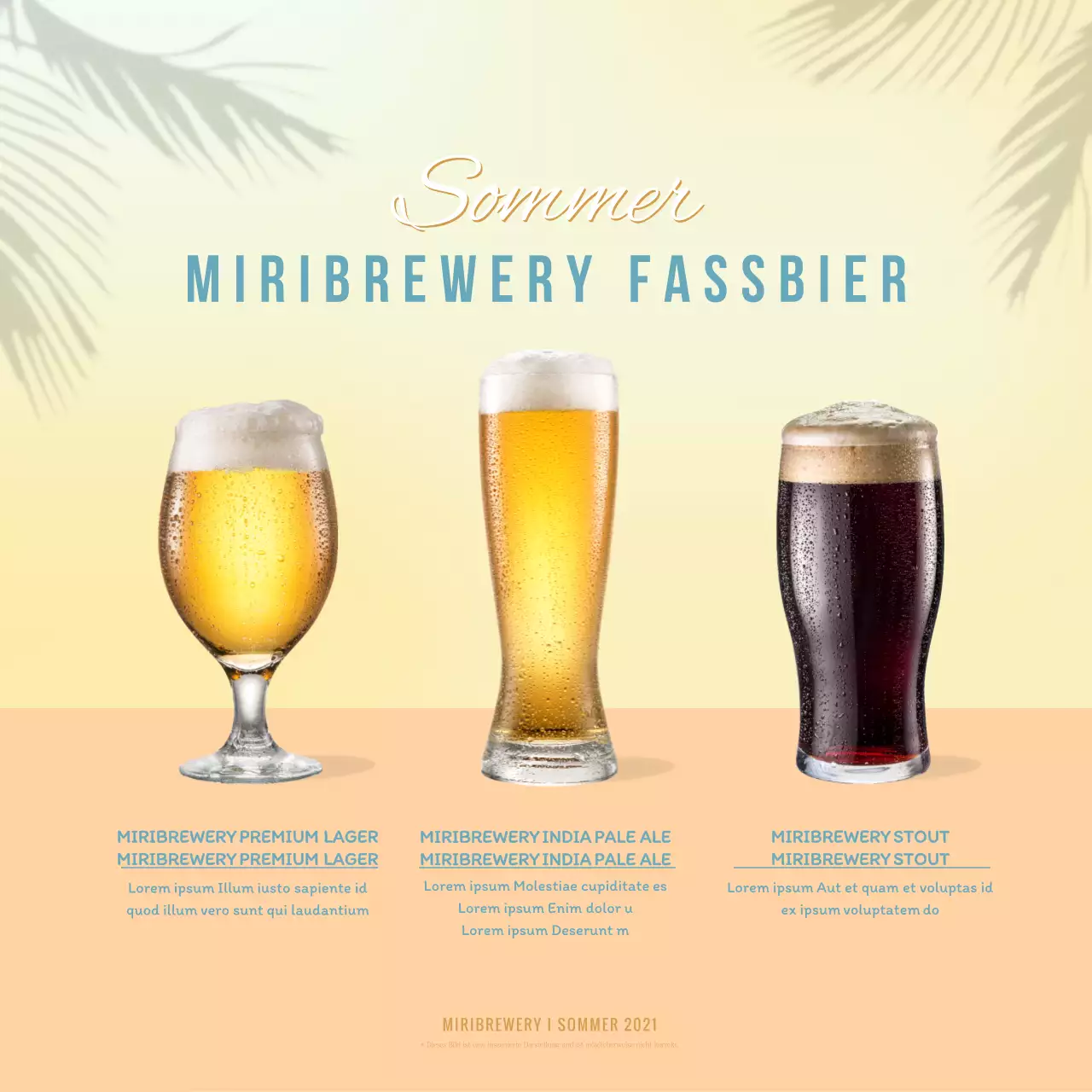 Einfaches Banner für Craft Beer im Quadrat